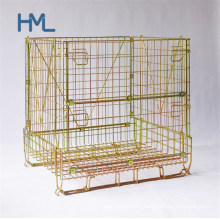 Euro Foldable Durable Metal Pet Preform Storage Wire Mesh Basket